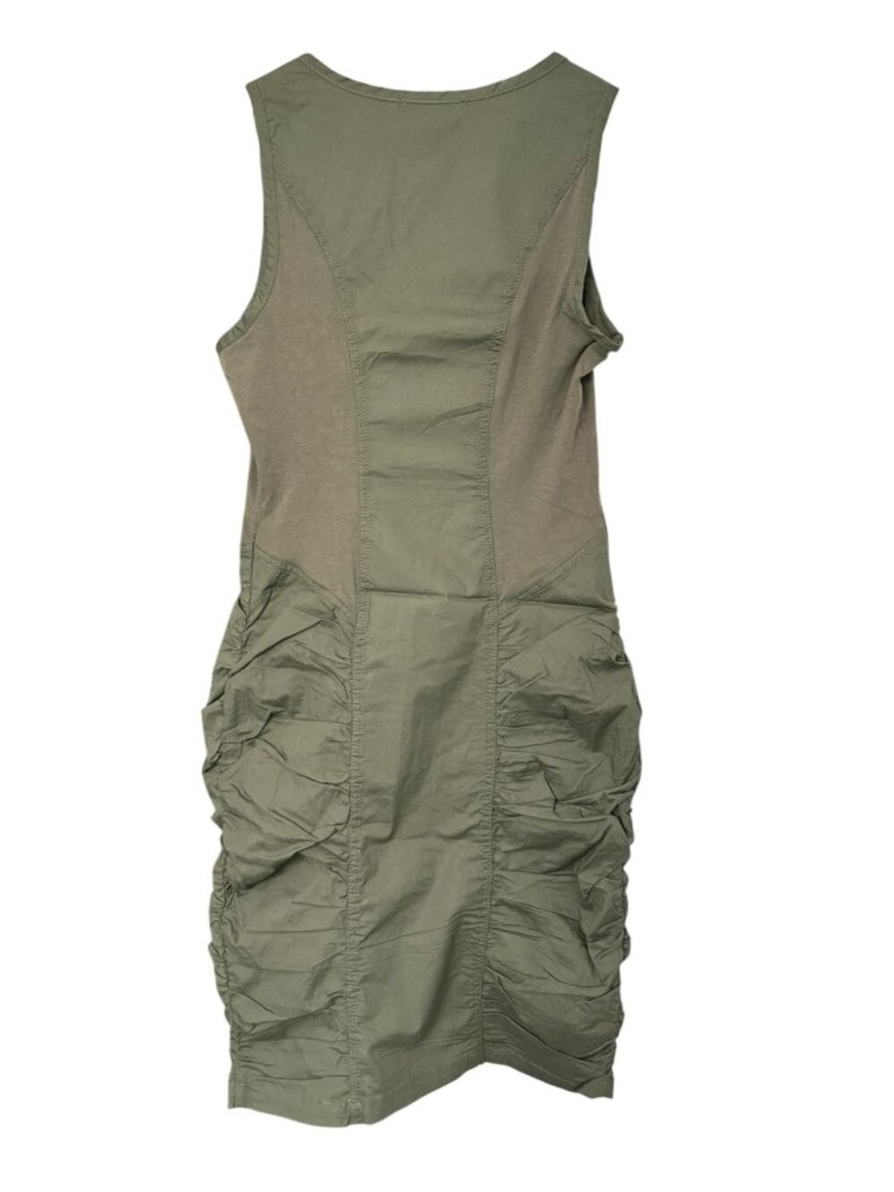 NWT XCVI Wearables Raymond Sleeveless Ruched Dress Olive Green Size Small - Picture 3 of 10